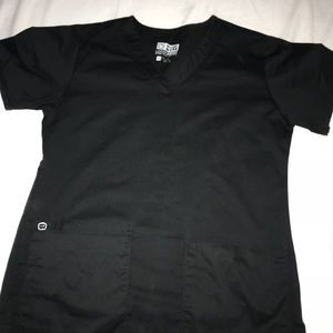 Wink Black Scrub Top